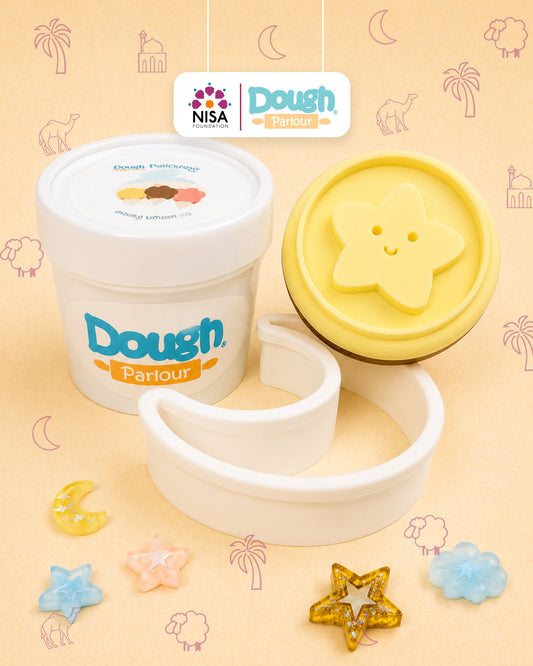 Dough Parlour x Nisa Foundation: Eid Gift Play Dough Set (Crescent Moon-Banana Split)