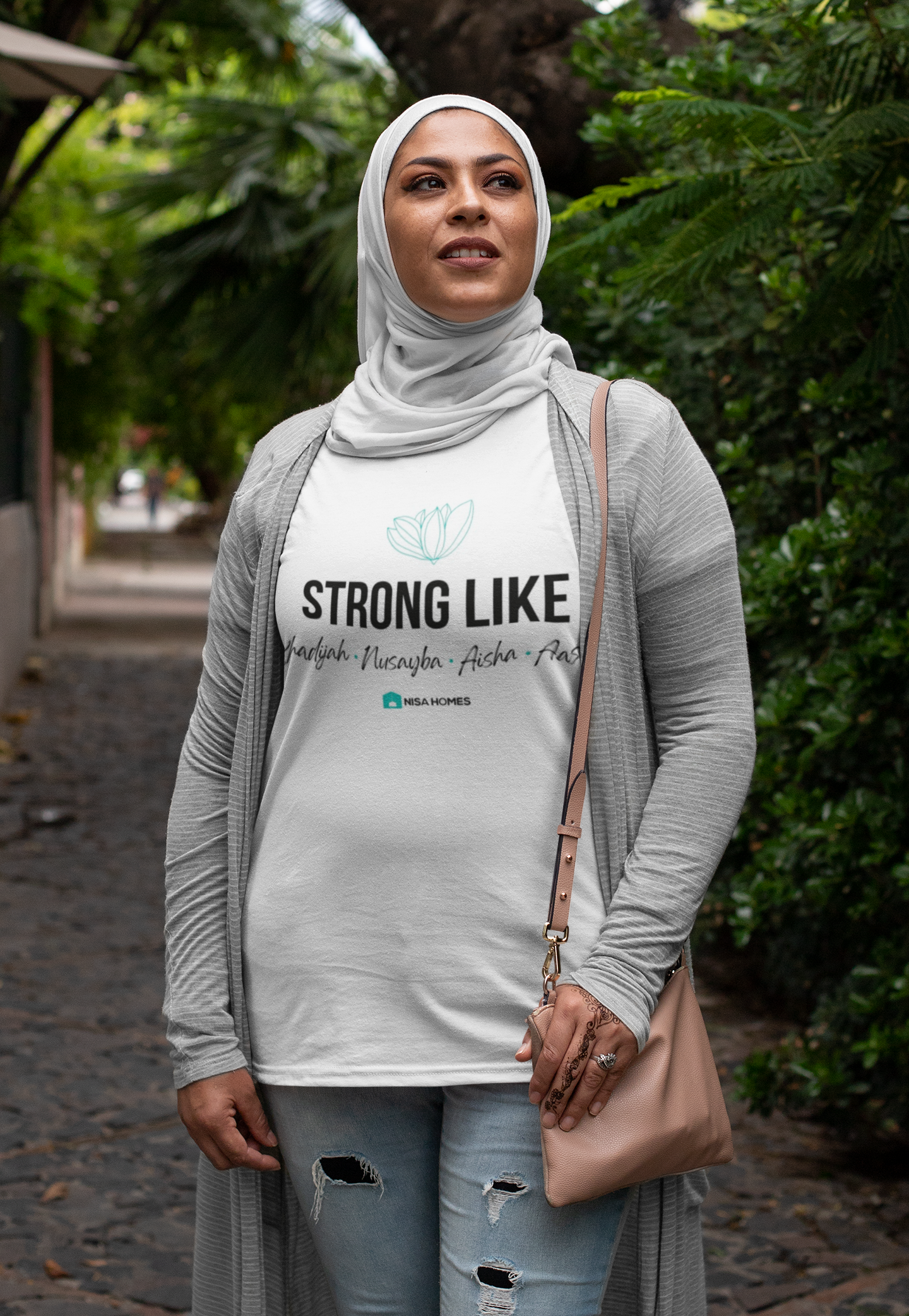 Strong Like Her Long Sleeve White Unisex T-shirt